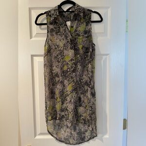 Lush Long Multicolor Abstract Sheer Blouse from Nordstrom